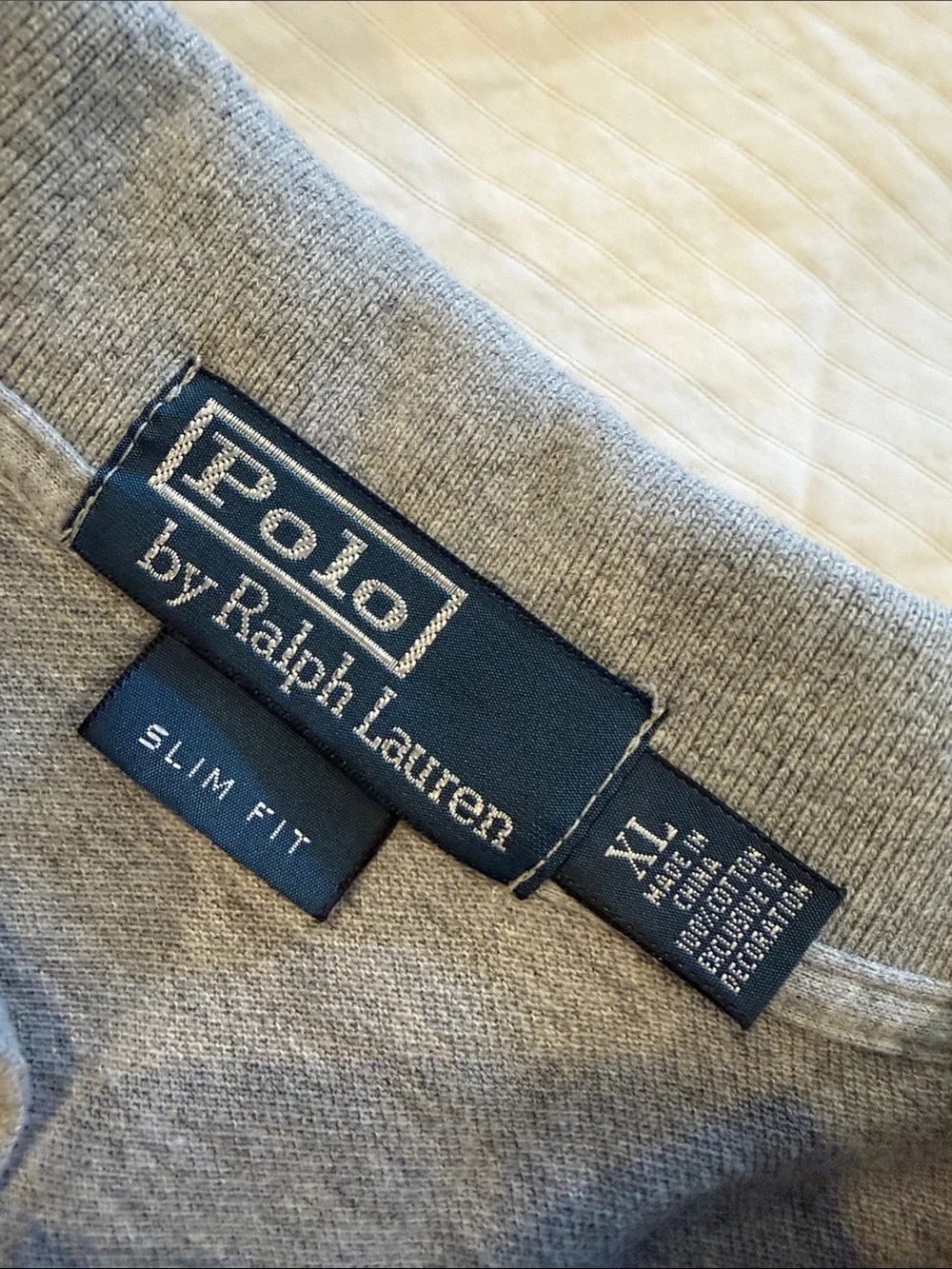 Ralph Lauren Men’s Light Gray Polo with Navy Pony